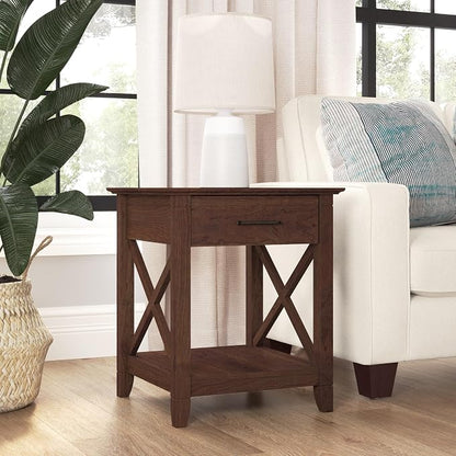 Bush Home End Table with Drawer, Nightstand with Storage, Living Room and - Image 2