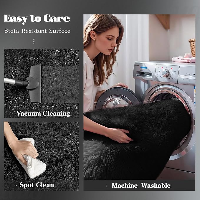 6x9 Area Rug for Living Room: Fluffy Shag Soft Washable Rugs Large Fuzzy Plush - Image 4