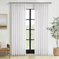 Linen Pleated Light Filtering Semi Sheer White Curtains 108 Inches Length | by Twodrapes