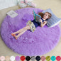 Amdrebio Purple Fluffy Round Kids Area Rug 5Ft by Amdrebio