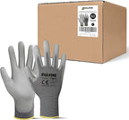DULFINE Men's Grey Seamless Knit Protective Gloves, 60 Pairs, Medium