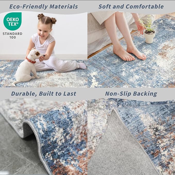 4x5 Washable Entryway Rug – Non-Slip Low Pile Throw Area Rug - Image 5