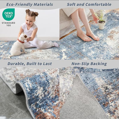 4x5 Washable Entryway Rug – Non-Slip Low Pile Throw Area Rug - Image 5