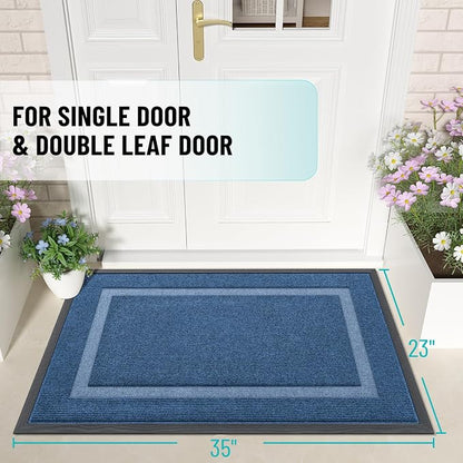 OLANLY Front Door Mat Outside 35x23, All-Season Heavy-Duty Rubber Doormat | - Image 2