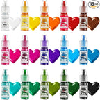Oil Based Food Coloring - 15 Vibrant Rainbow Colors Edible Oil Food Dye Set, Flavorless Concentrated Oil Based Food Coloring for Chocolate, Baking, Cake Decorating, Candy Melts, Cookies, Frosting - 0.25 Fl. Oz