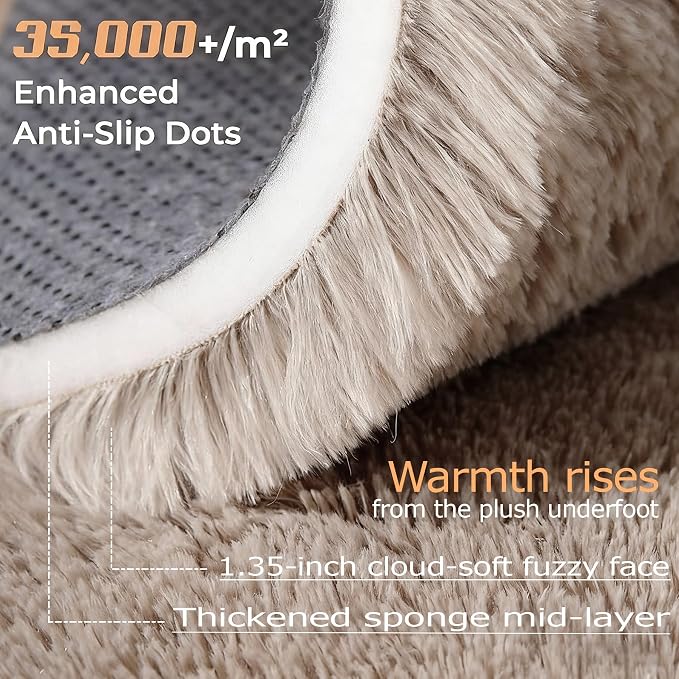 8x10 Area Rugs for Living Room: Fluffy Shag Soft Washable Rug Large Fuzzy Plush - Image 4