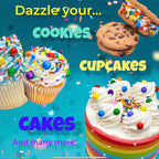Manvscakes Sprinkles- Edible Cake and Cupcake Sprinkles with Assorted Shapes and Sizes for Parties, Metallic Sprinkle Mix for Cookies, Ice Cream, Cake and Cupcake Decorating, 4 oz (Primary)