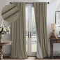 Taupe Blackout Curtains 90 Inches Long Thick Linen Patio Curtain by Pitalk