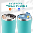 HASLE OUTFITTERS 12 oz Skinny Tumbler, Stainless Steel Insulated Slim Tumbler with Lid, Reusable Double Wall Travel Coffee Mug, Durable Powder Coated Travel Water Cup(Mint Green,1)
