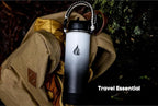 HYDRO CELL Stainless Steel Insulated Water Bottle with Straw - For Cold & Hot Drinks - Metal Vacuum Flask with Screw Cap and Modern Leakproof Sport Thermos for Adults (Black/White 24oz)