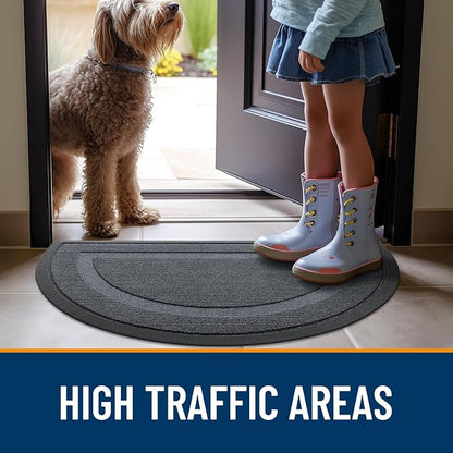 OLANLY Half Circle Front Door Mat Outside 35x23 All-Season Rubber Doormat | - Image 6