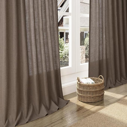 Light Brown Linen Curtains 120 Inch Extra Long - Image 6