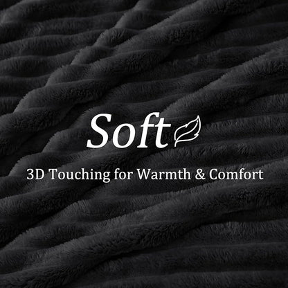 BEDELITE Ribbed Fleece Throw Blanket - Image 4