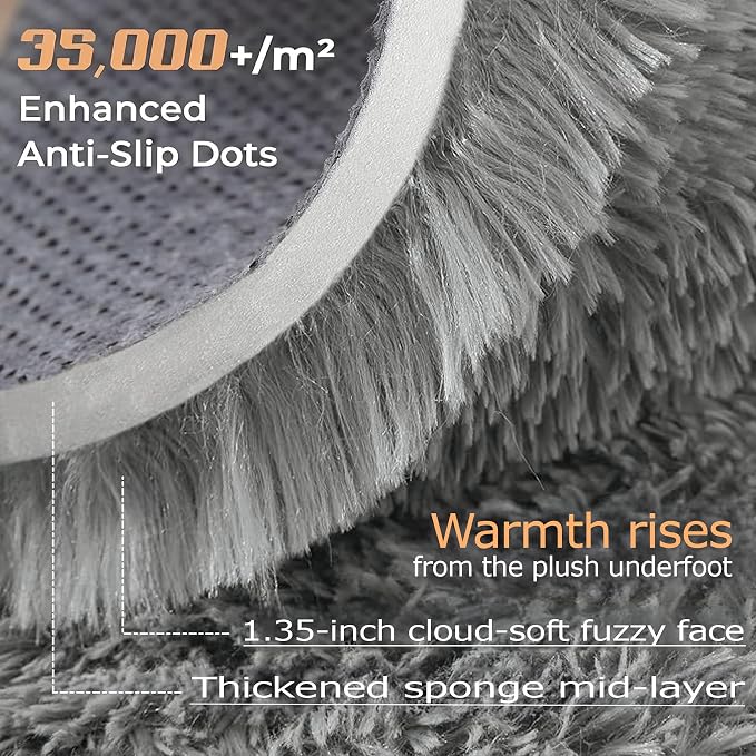 6x9 Area Rug for Living Room: Fluffy Shag Soft Washable Rugs Large Fuzzy Plush - Image 4
