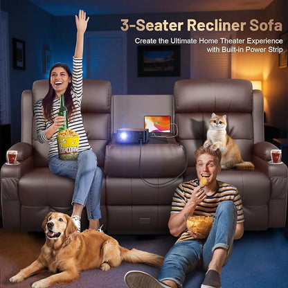 3-Seater Reclining Sofa Couch, RV Wall Hugger Loveseat - Image 5