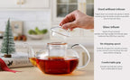 CnGlass 40.6oz/1200ml Glass Teapot with Removable Infuser,Stovetop Safe Tea Kettle,Blooming & Loose Leaf Tea Pot