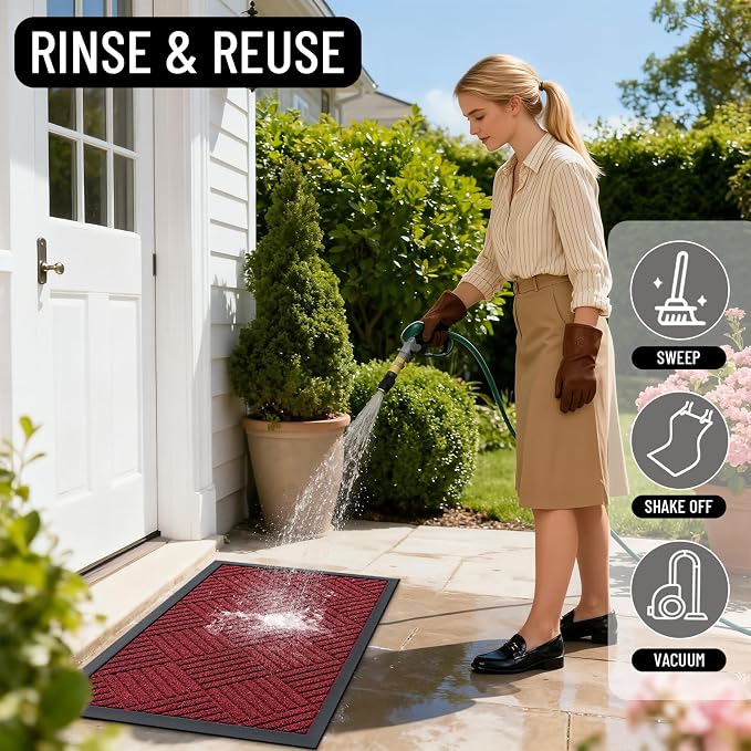 OLANLY Front Door Mat Outside Entrance 47x23, Waterproof Heavy-Duty Doormat | - Image 8