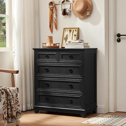 Joaxswe Farmhouse 5 Drawer Dresser - Image 8