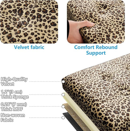 AmasSmile Storage Ottoman Folding Foot Rest Stool - Image 7