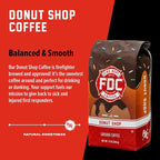 Fire Department Coffee - Gives Back to Firefighters - Sweet & Smooth Donut Shop Coffee Beans - Medium Roast - Roasted in the USA - Veteran Owned - 12 oz