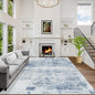 10x14 Area Rugs for Living Room: Washable Abstract Blue White Carpet | Non-slip by GENTDRIZZ
