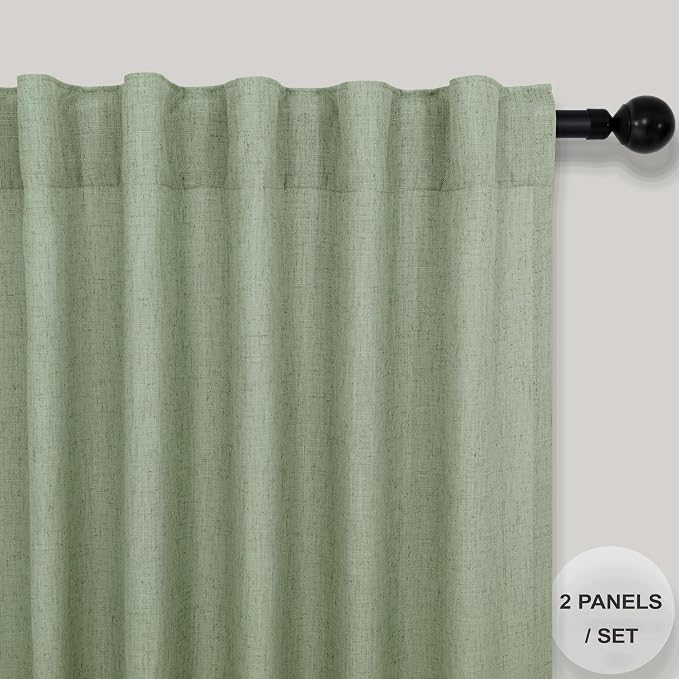 Pitalk Light Sage Curtains 38 Inch Wide - Image 8