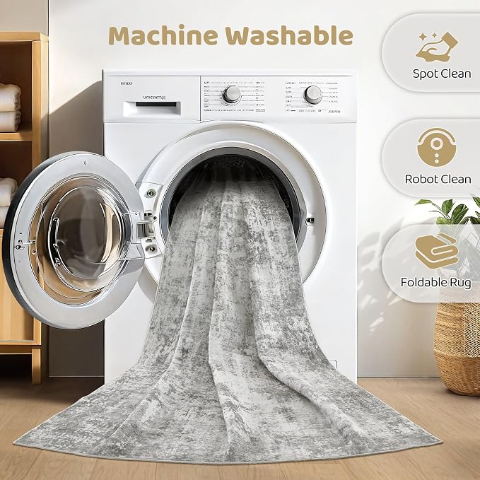 LOONGRUG 9x12 Area Rug Washable Large Neutral Modern Living Room Rugs | - Image 2