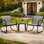 Kozyard 3-Piece Rocking Chair Set, Outdoor Rocking Textilene Bistro Set by Kozyard