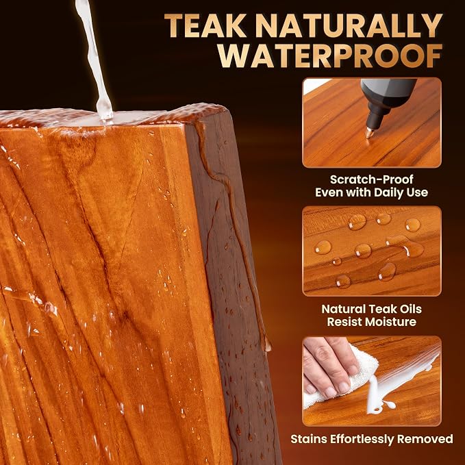 32 Inch Teak Floating Shelves Set of 2 - Image 4