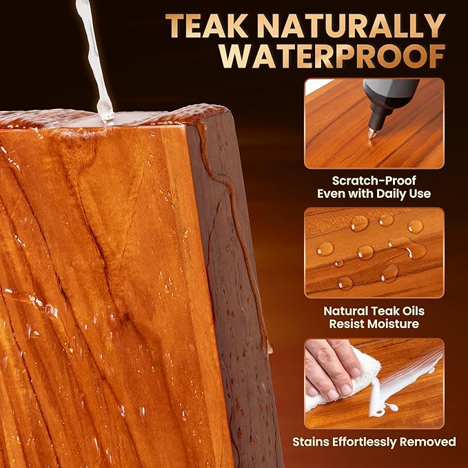36 Inch Teak Floating Shelves Set of 2 - Image 4