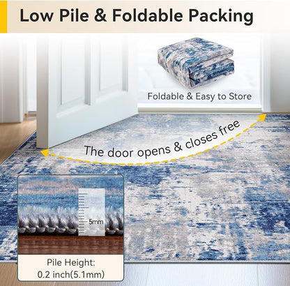 RELEANY Washable Runner 2'x8' Abstract Area Rug - Image 8
