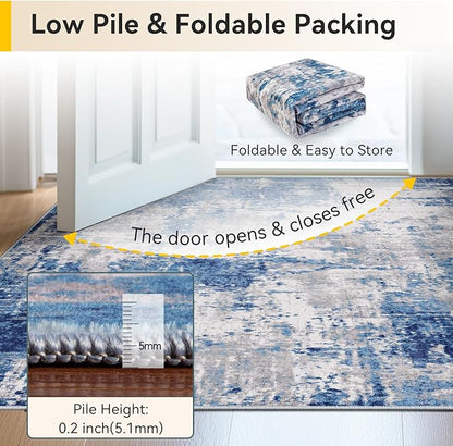 RELEANY Washable 2'x3' Abstract Area Rug - Image 5