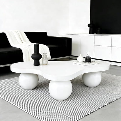 46" Cloud Coffee Table with 3 Ball Legs, Modern Irregular Center Table - Image 8
