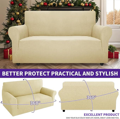 ZNSAYOTX Super Stretch Couch Cover Love Seat Sofa Covers - Image 2