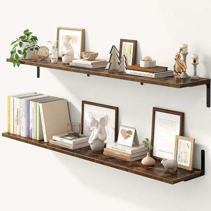 Fun Memories Deep Floating Shelves, 55W x 8D Floating Shelves Set of 2 by FunMemories