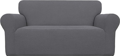Easy-Going Stretch Oversized Loveseat Couch Covers Washable Grey | 1-Piece by Easy-Going