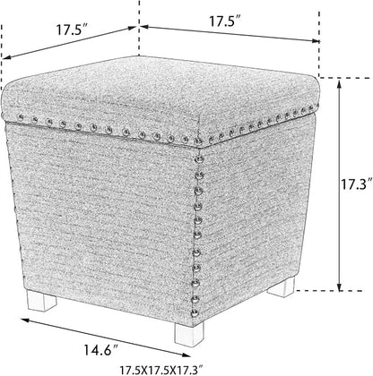 Adeco Square Storage Ottoman - Image 3