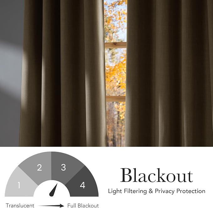 NICETOWN Faux Linen Oatmeal Blackout Curtains 84 inches Long - Image 5