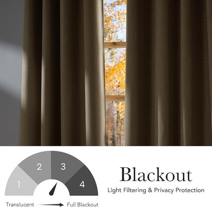 NICETOWN Faux Linen Oatmeal Blackout Curtains 84 inches Long - Image 5