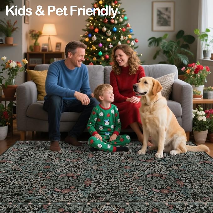 4x6 Area Rug for Bedroom Beside Rug, Laundry Room, Washable Non-Slip Low Pile - Image 8
