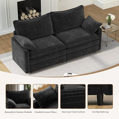 Vesgantti 74" Cloud Couch for Living Room, 2 Seaters Deep Seat Sectional - Image 5