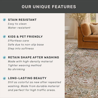 Moss Green 3x8 Oriental Runner Rugs - Image 5
