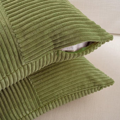 Fancy Homi 2 Packs Moss Green Decorative Throw Pillow Covers 20x20 Inch - Image 3