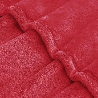 BEDELITE Fleece Blanket Soft Plush Oversized Bed Blanket Red 120"x120" | Ultra - Image 4