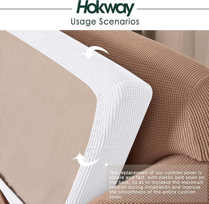 Hokway Couch Cushion Covers Stretch Cushion Covers Sofa Seat Cushion Slipcover - Image 5