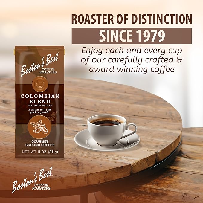 Boston’s Best Coffee - Colombian Blend Delicious Gourmet, Premium Ground Coffee, 11 oz. / 311 g Coffee Bag