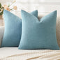 MIULEE Smoke Blue Chenille Couch Throw Pillow Covers, 20x20 | Set of 2 by MIULEE