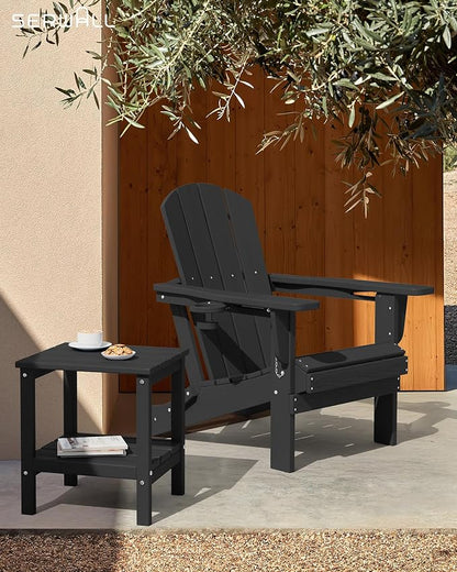 SERWALL 2-Tier HDPE Outdoor Side Tables Set of 4, Weatherproof Rectangular - Image 7
