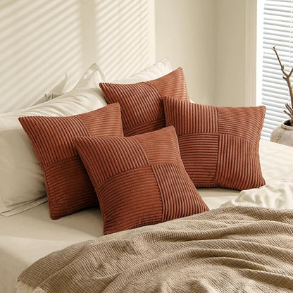 MIULEE Fall Boho Farmhouse Rust Decorative Throw Pillow Covers 18x18 Inch 4 - Image 4