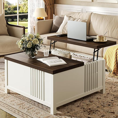 knoworld Farmhouse Lift Top Coffee Table by KNOWORLD